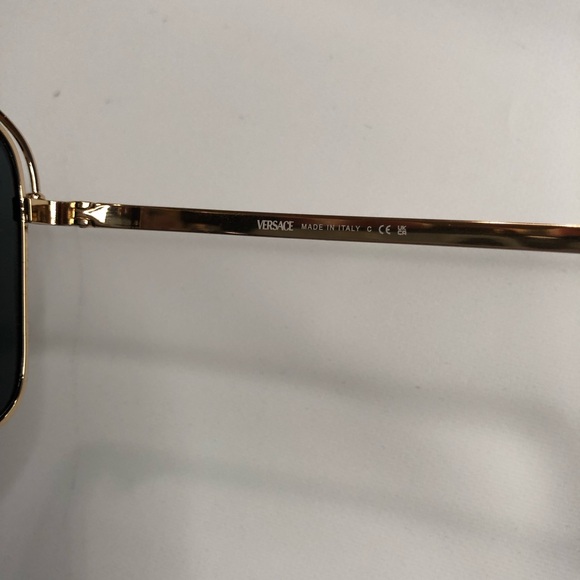 Versace Medusa Focus Gold and Dark Grey Rectangular Sunglasses VE2242 ~ NIB! - Picture 7 of 8